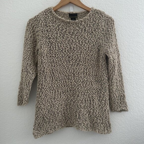 Sigrid Olsen Sport Chunky Knit Sweater Womens S Beige Textured Casual Grannycore - Picture 1 of 9